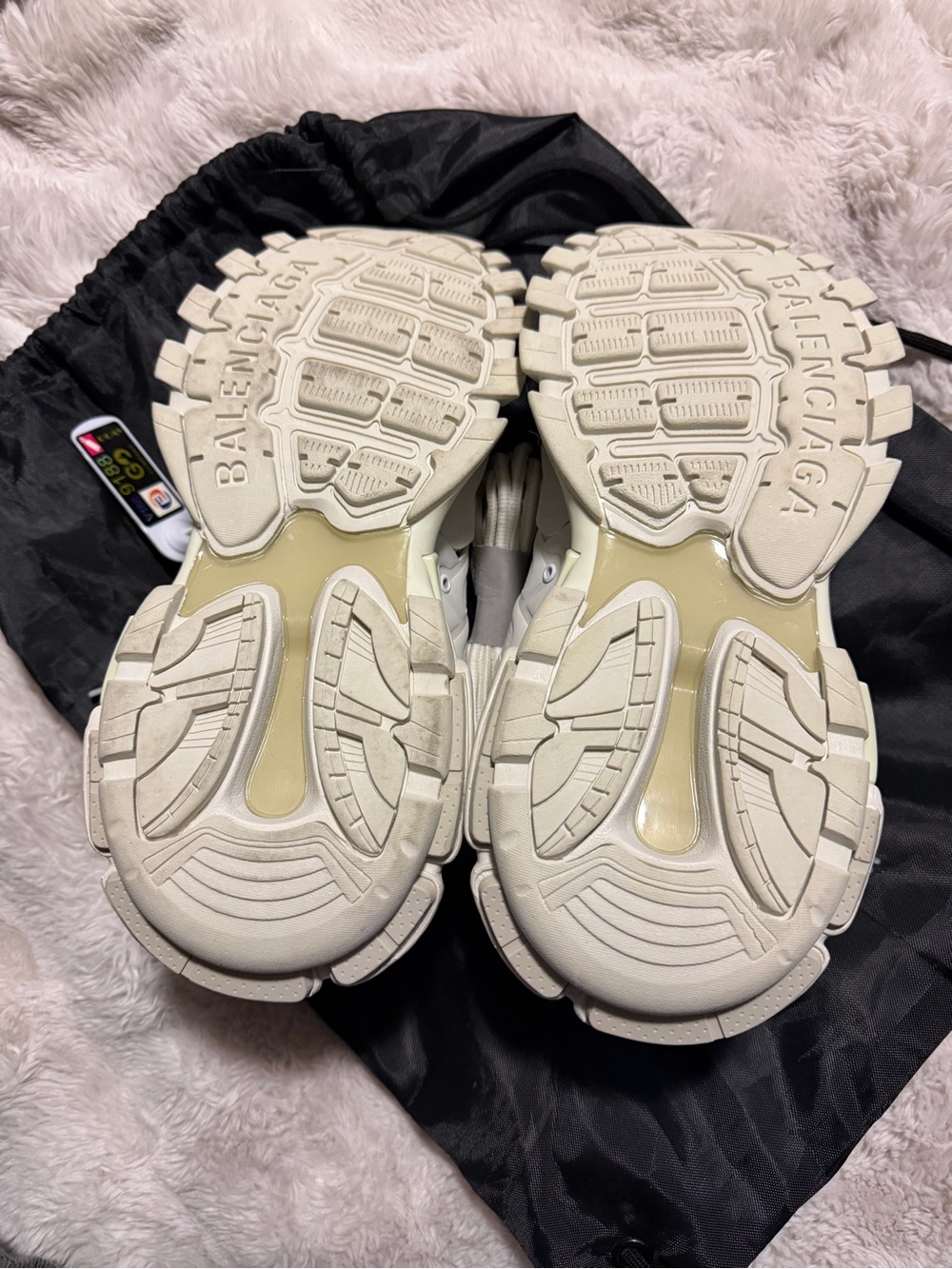 Balenciaga Cream Lace-Up Chunky Track Sneakers - Picture 3 of 6